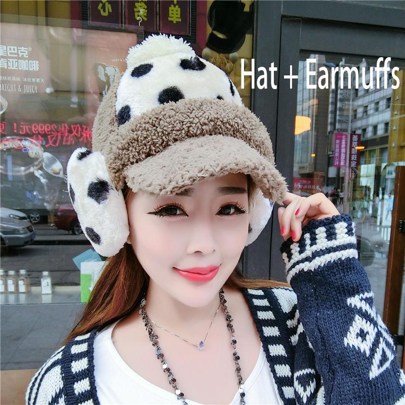 Windproof hat Autumn winter Warm hat Thick hat Fashion Woman hat Plush Cotton hat Trendy wild hat