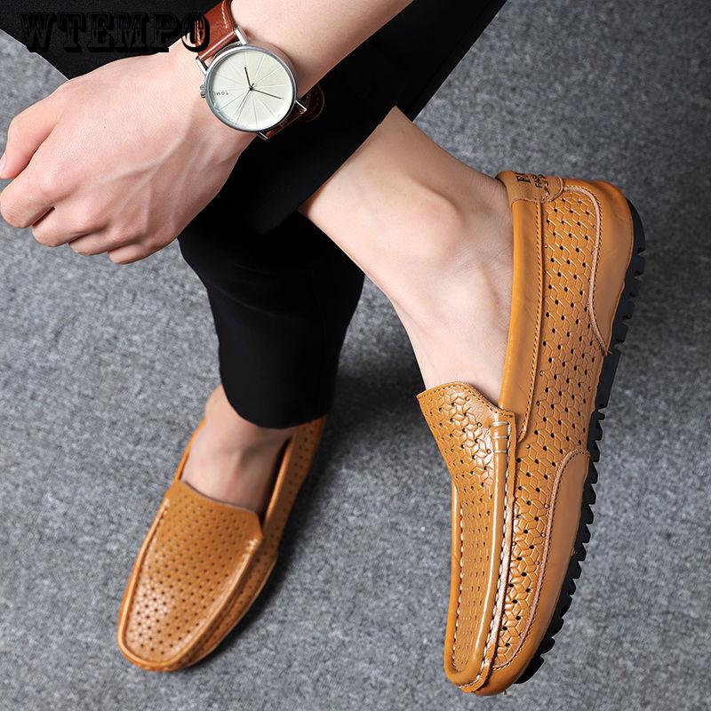 casual summer men shoes Mens Light Comfortable Flat Shoes Loafers leather Footwear sneakers