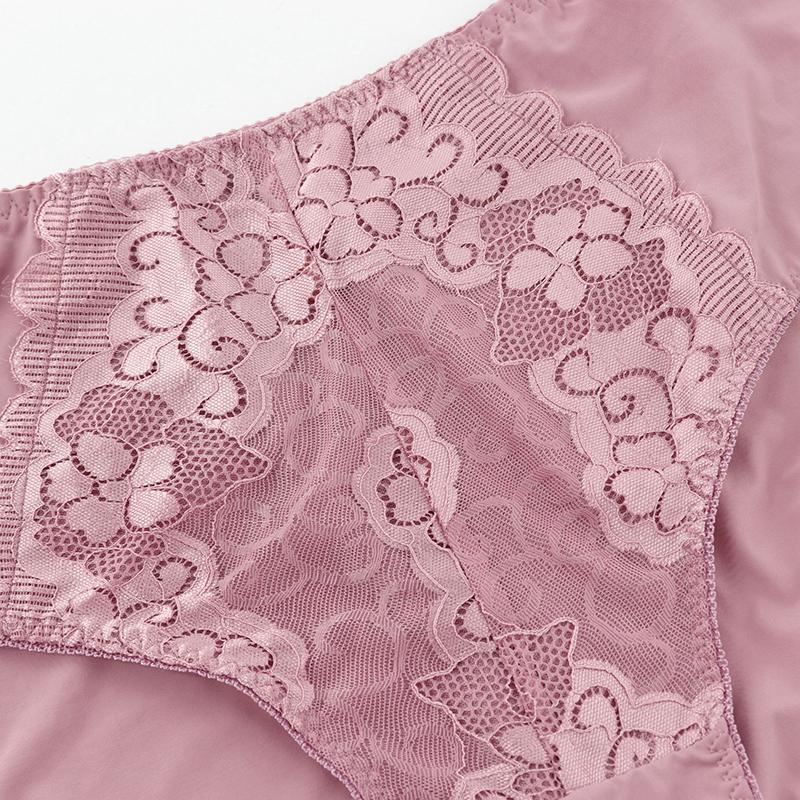 2PCS Plus Size Ladies Panties Sexy High Waist Briefs Fat Ladies Lace Panties L-5XL