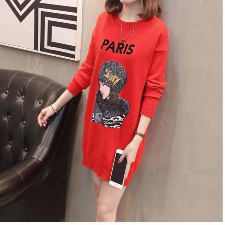 Autumn Winter Thick Warm Sweater Dress Women Long Sleeve Knitted Dress Femme Vestidos Plus Size