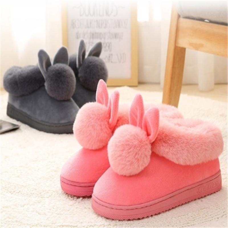 Autumn and Winter Cotton Slippers Indoor Non-slip Soft-soled Shoes Keep Warm Simple Plush Cotton Shoes Fashionable and Cute