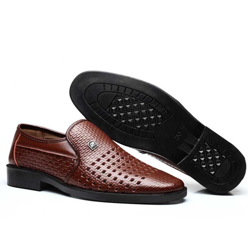 Summer Men Shoes Casual Luxury Genuine Leather Loafers Moccasins Breathable Slip on Shoes