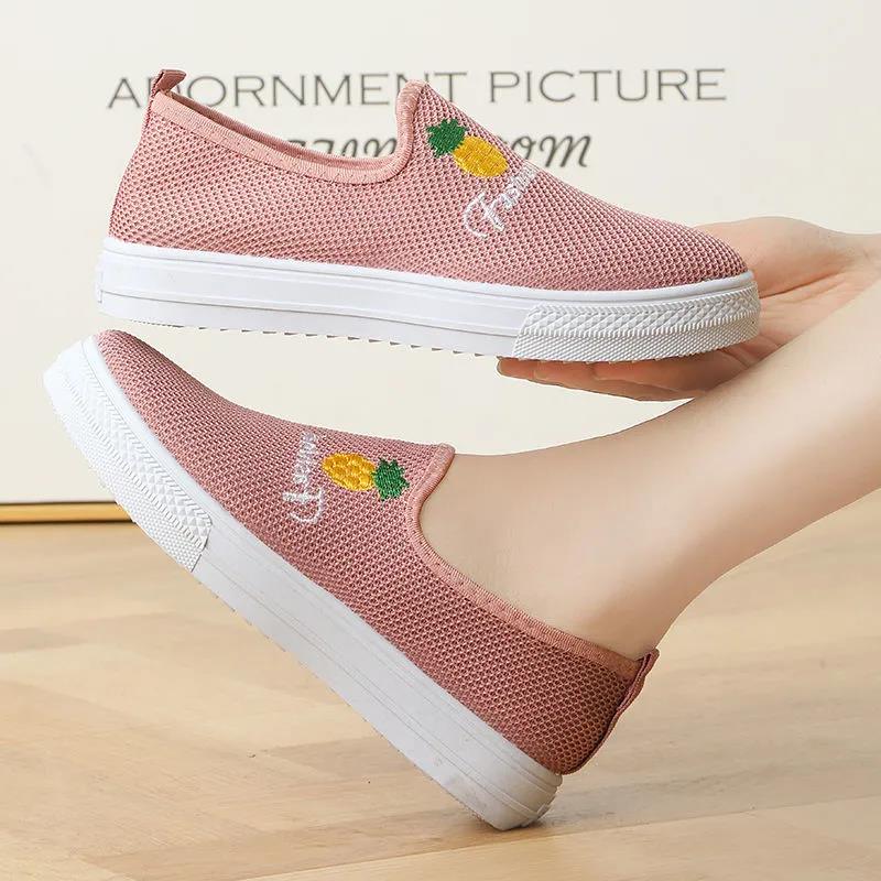 Women's Net Shoes Trend Breathable Mesh Summer Leisure Non-slip One-step Old Beijing Cloth Shoes