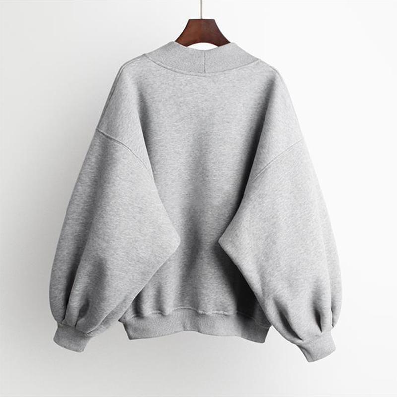 Sweater Women's Fleece Thickening Autumn and Winter Student Loose Letter V-neck Coat Women Sweatshirts