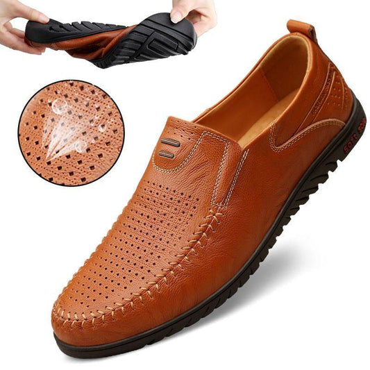 Peas shoes men's leather soft bottom driving shoes men's casual shoes Flat men's peas shoes