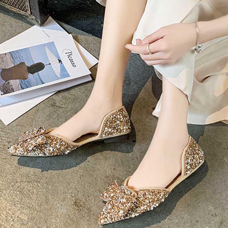 Plus Size 35-40 Summer Women Slippers Outdoor Bohemian Beach High Heels Wear-resistant Non-slip Office Lady Pearl Sandals