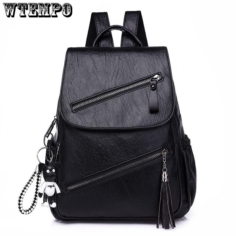 New Fashion Women Leather Backpack Female solid color Bag Ladies Softback Backpacks Mochilas