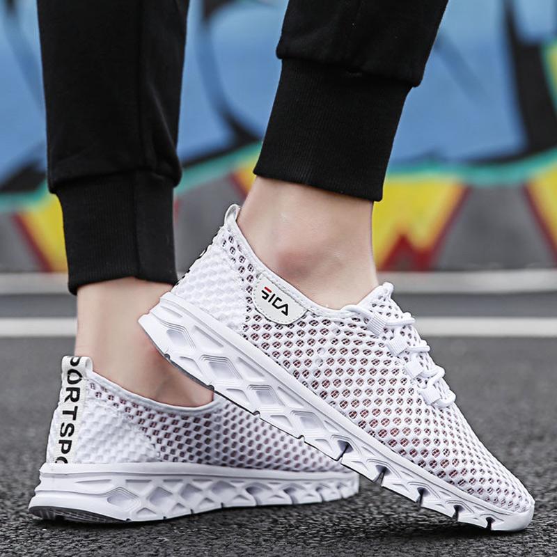 Men's Shoes Summer Fashion Trend Wild Non-slip Soft Bottom Mesh Panel Shoes Large Size Hollow Trend Shoes