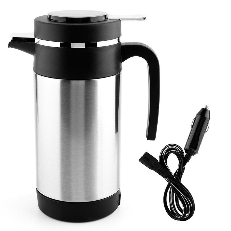 1000ml Stainless Steel Car Electric Heating Kettle Temperature Control Kettle Coffee Tea Water Heating Cup