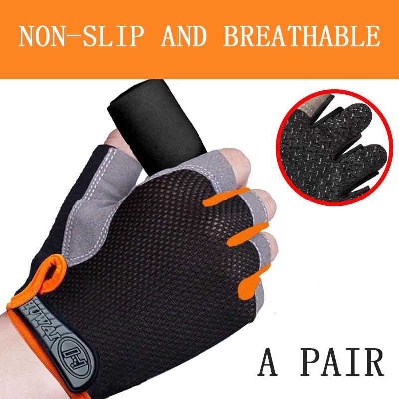 Fitness Sports Gloves Women's Spring and Summer Thin Riding Half-finger Gloves Men's Non-slip Equipment Fingerless Training Spinning Gloves