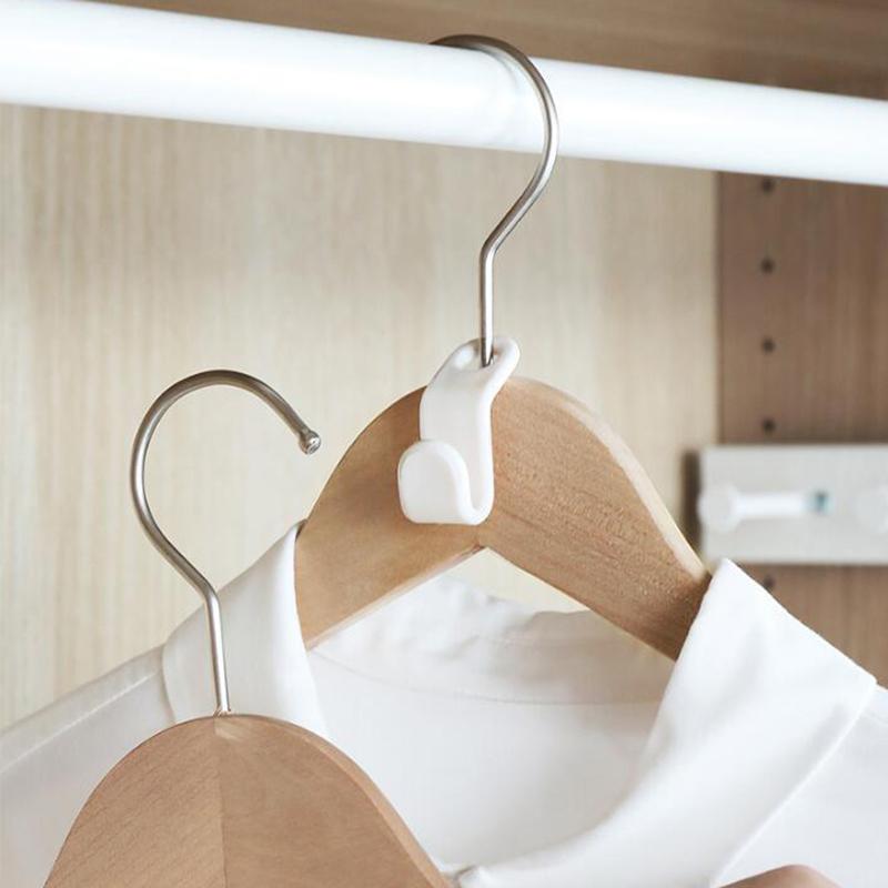 Multi-function Wardrobe Space-saving Hanger Hook Hanger Connector Coat Hook Plastic Closet Stack Hanger Rack Bedroom Storage Wardrobe Organizer