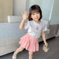 Autumn Spring Summer Casual Girls' Skirts Korean Version of Elastic Short Skirts Pleated Skirts Playful Style Culottes