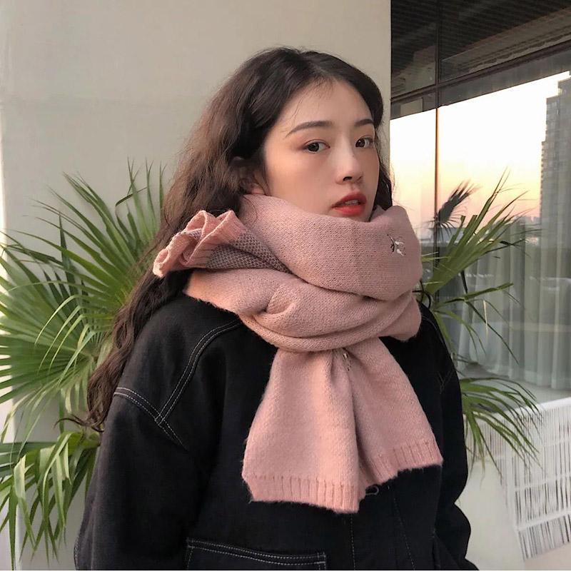 Winter Imitation Cashmere Scarf Fashion Embroidery Ladies Scarf Thick Warm Long Scarf Shawl Christmas Gift