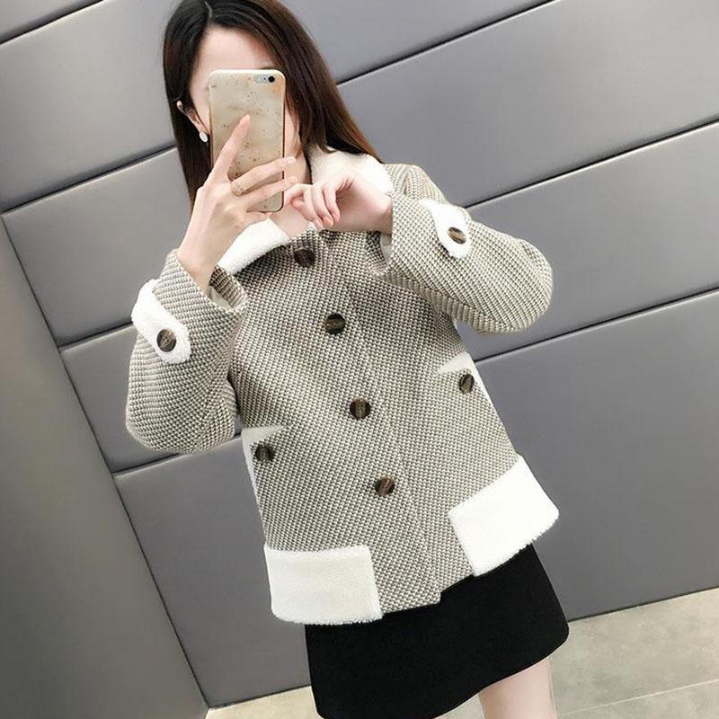 Autumn and Winter Women's Short Woolen Coat Loose and Thin Thick Ferret Coat