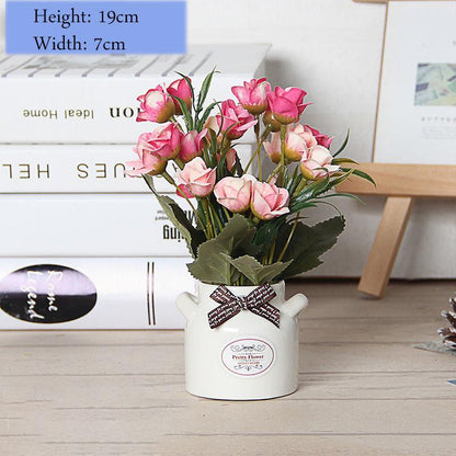 Ceramic Vase Fake Flower Flower Potted Plant Set Ornaments Home Decoration Ornaments