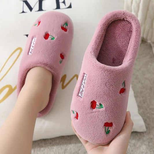 Autumn and Winter Pure Cotton Slippers Indoor Non-slip Soft-soled Shoes Warm Simple Plush Cotton Shoes