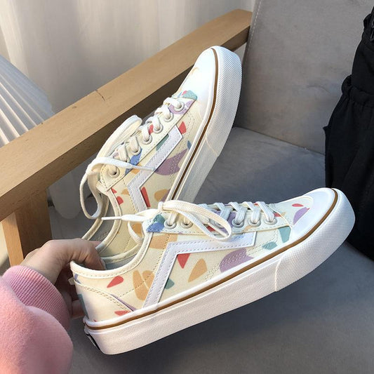 Spring Canvas Shoes Female Students Wild Niche Graffiti Summer Shoes Women's Shoes