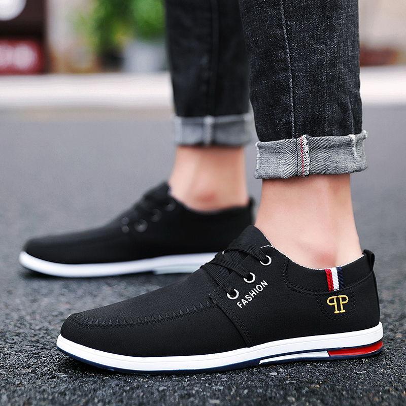 Spring Casual Men's Canvas Shoes Trend Old Beijing Cloth Shoes Korean Style Breathable Shoes