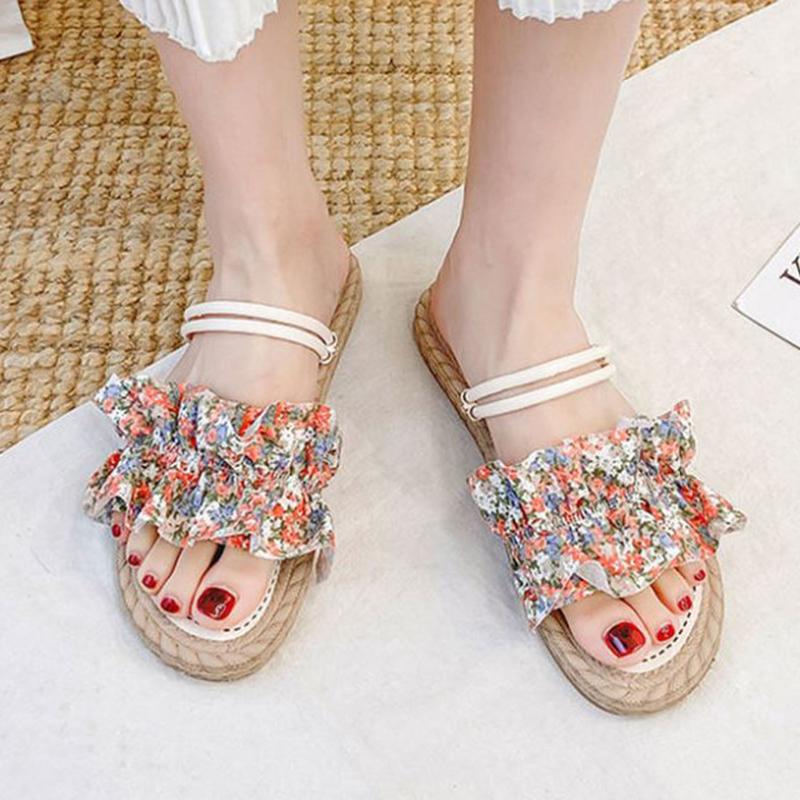 Flower Two-wear Sandals  Slippers  Women's Outer Wear Summer Fashion Comfortable  Breathable All-match Beach Shoes