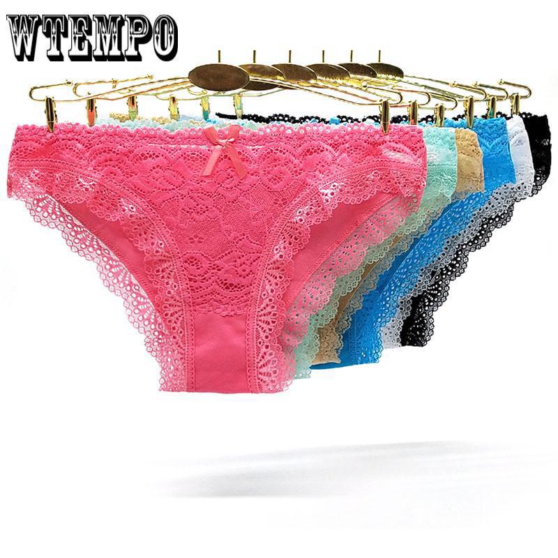 WTEMPO 6 Pcs/Lot  Women Seamless Underwear Sexy Lace Lady Underwear Woman Panties