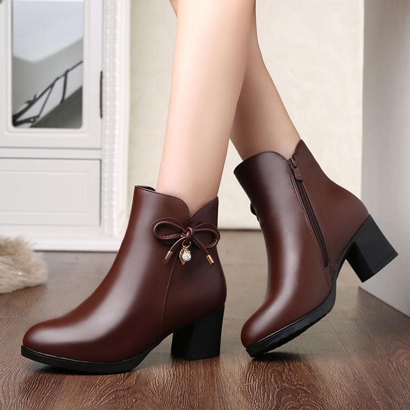 Boot Women Ankle Boots Winter Booties Leather Women's Ankle Boots Female Footwear