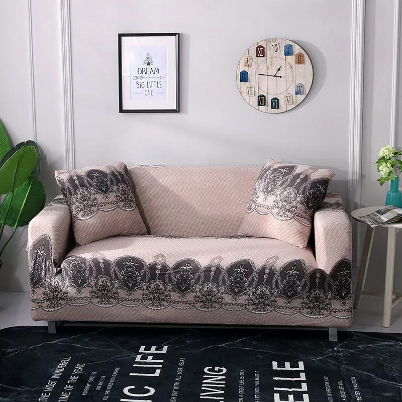 1/2/3/4 Seaters Marble Sofa Cover Slipcovers Elastic Armchair Slipcovers Dining Room Stretch Sofa Covers for Living Room