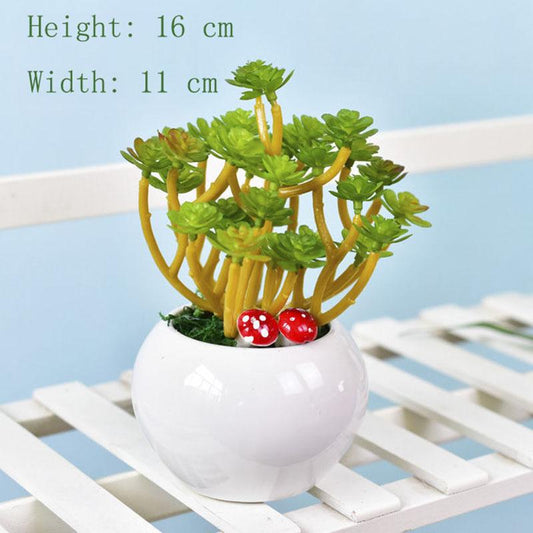 Mini Potted Ornaments Creative Simulation Succulents Bonsai Ceramic Pots Succulent Desktop Decorations