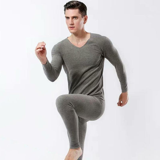 Men Winter Thermal Underwear Tight Suit Thicken Windproof Comfortable Soft Lining Long Sleeve High Elasticity Tracksuit Wearable Versatile Pajamas