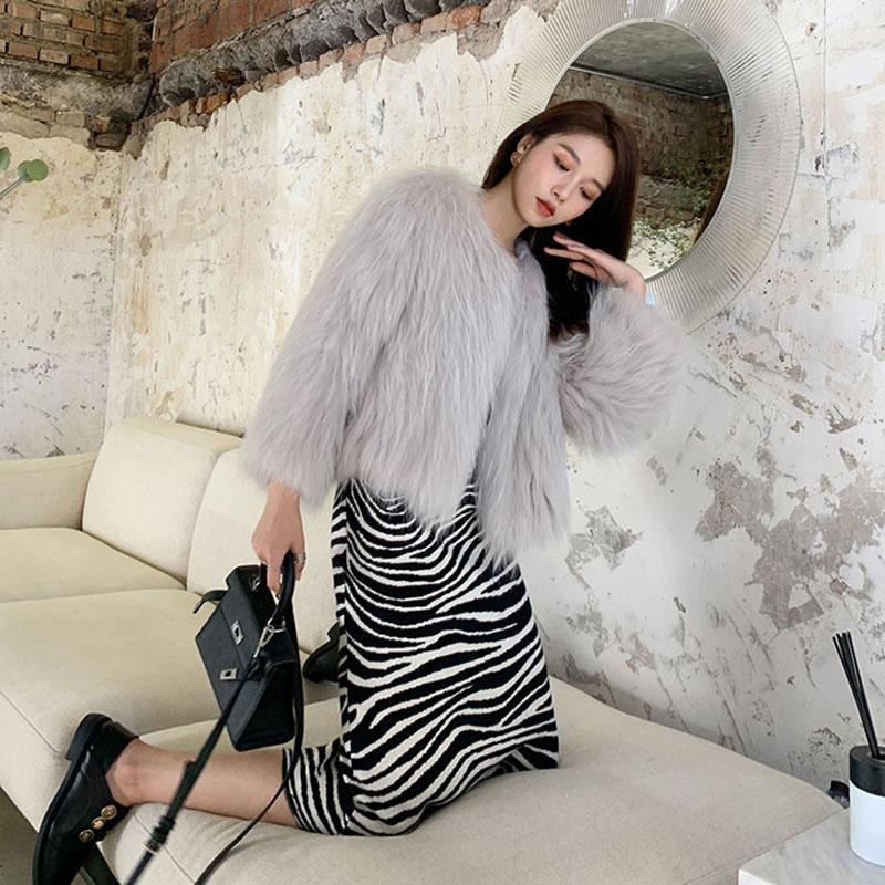 Short Female Fox Fur Coat Korean Version of Haining Mink Fleece and Fur Coat