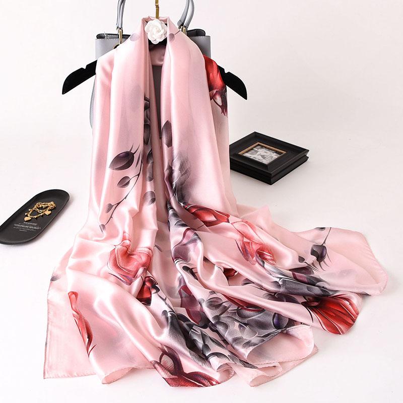 Autumn and Winter Ladies Scarf Fashion All-match Printing Silk Scarf Long Multi-function Scarf Shawl