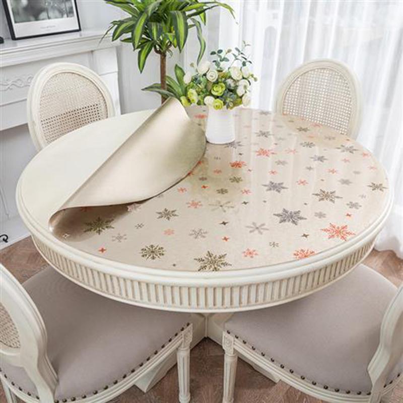 Nordic Opaque Round Table Cloth Waterproof Oil-proof and Scald-proof Disposable Round Table Mat Household Pvc Round Table Mat