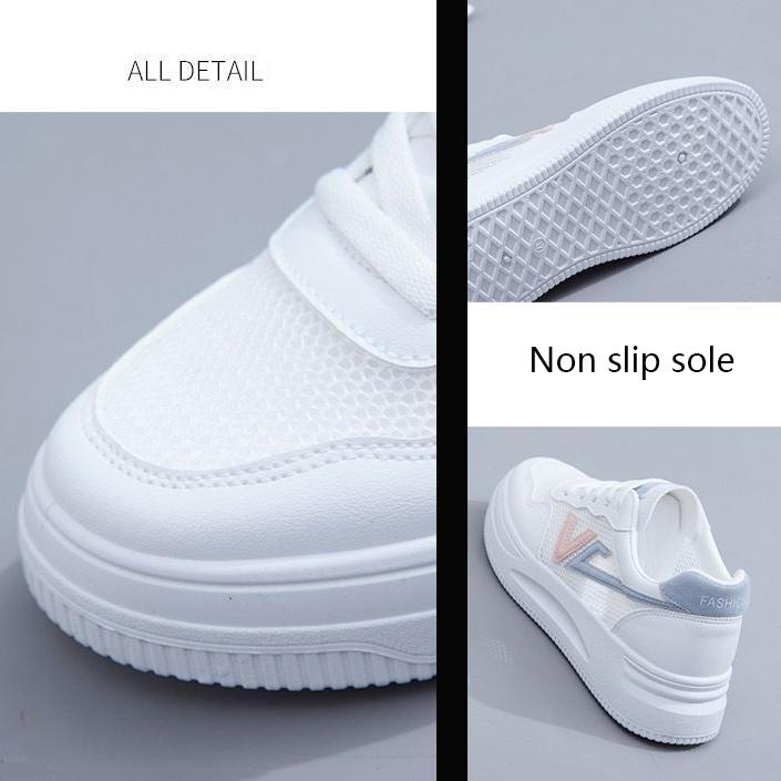 Mesh White Shoes Women's Shoes Summer and Autumn Versatile Hollow Out Breathable Single Mesh Sports Flat Shoes Anti-skid Mesh Shoes