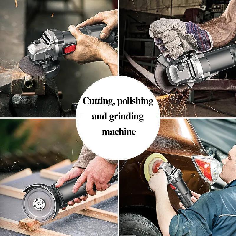 1850W Black Warrior Industrial Angle Grinder Set Handheld Wire Cutter Polisher Multi-function Electric  Grinder