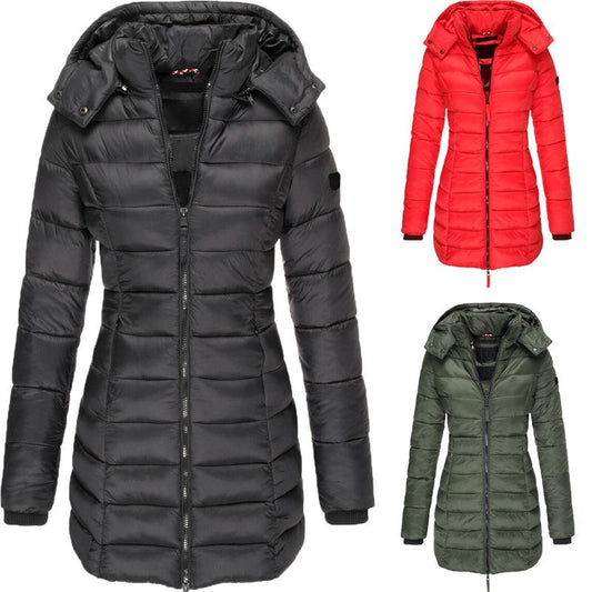 Parkas Winter Coats for Women Plus Size Warm Jackets Black Hooded Slim Long Down Coat Ladies Casual Winter Outerwear