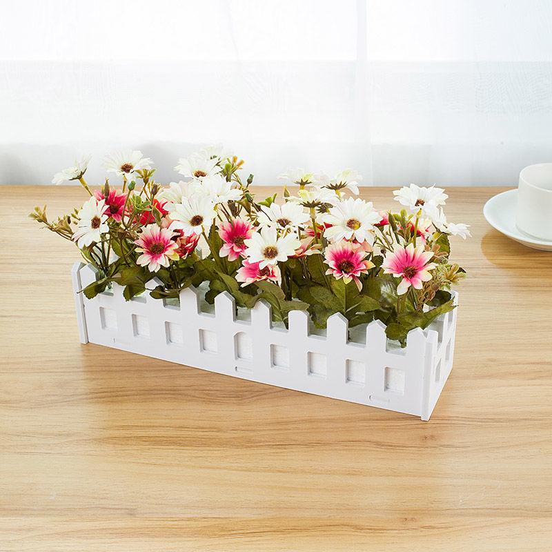 Simulation Fake Flower Small Potted Ornaments Plastic Flower Fence Floral Set Wall Hanging Flower Basket Simulation Green Grass