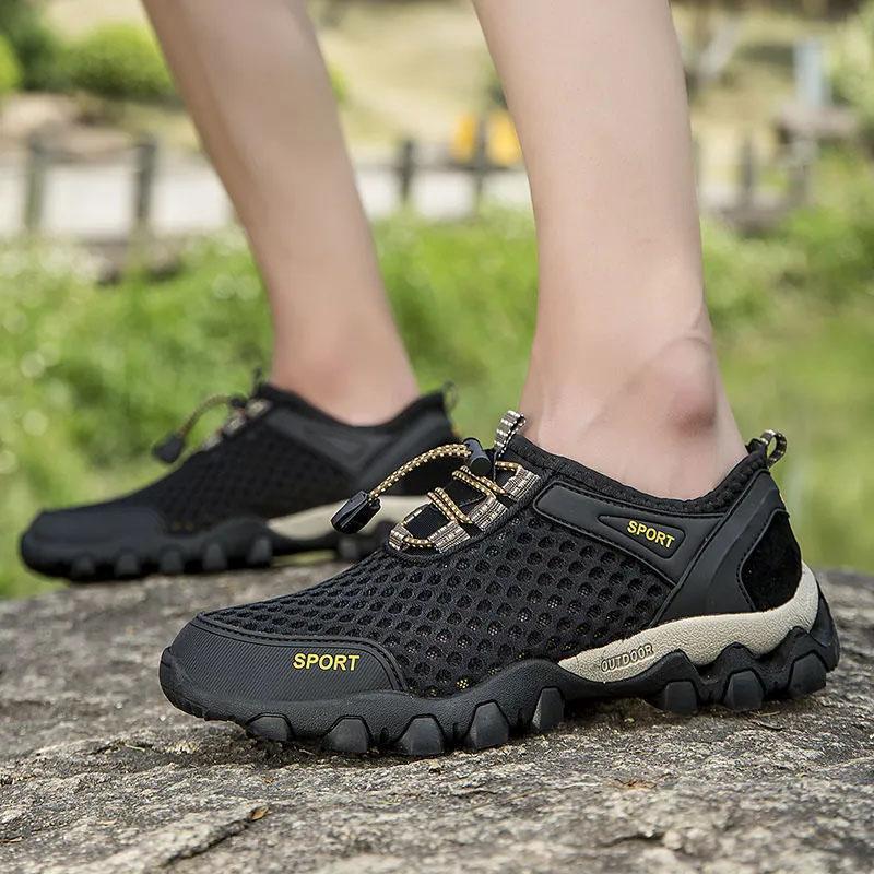 Men's Summer Mesh Shoes Breathable Wading Shoes Outdoor Sports Leisure Running Sneakers Mesh Hiking Shoes