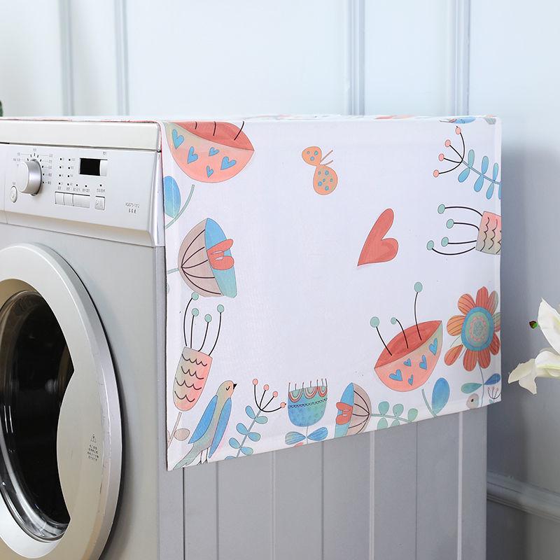 Washing Machine with Side Pocket Dust Cover Refrigerator Universal Cover Microwave Cover Dust Cover Flannelette Breathable Cover Towel Sundry Storage