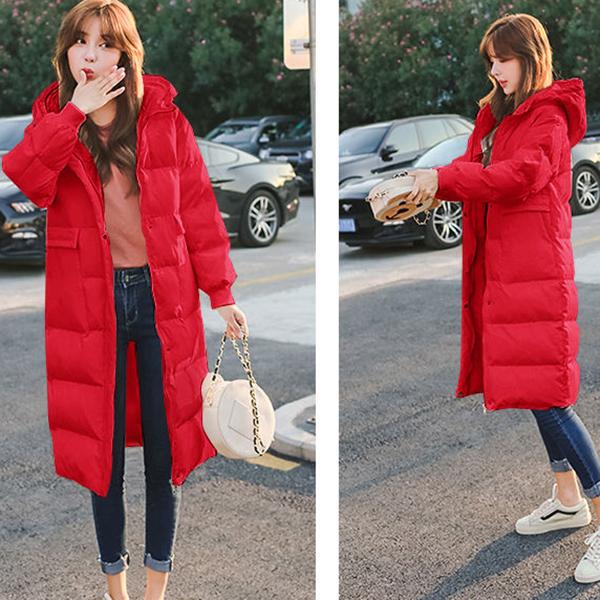 Thick and Warm Over-the-knee Women's Cotton-padded Jacket Student Fashion Slim Women's Cotton-padded Jacket Mid-length Winter Jacket