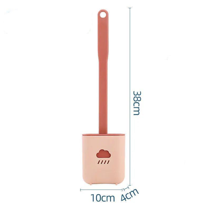 Silicone Toilet Brush Wc Cleaner Toilet Brush with Holder Flat Head Flexible Soft Bristles Brush Bathroom Accessory Gap Cleaning