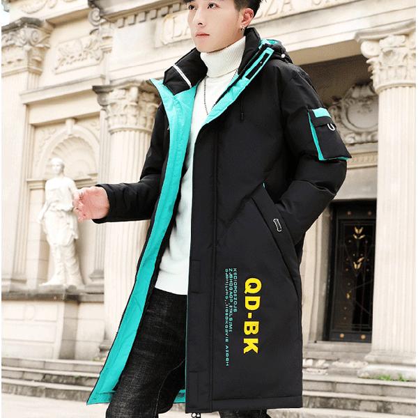 Mid-length Thick Warm Men's Padded Jacket Winter Trend Fashion Handsome Down Padded Jacket