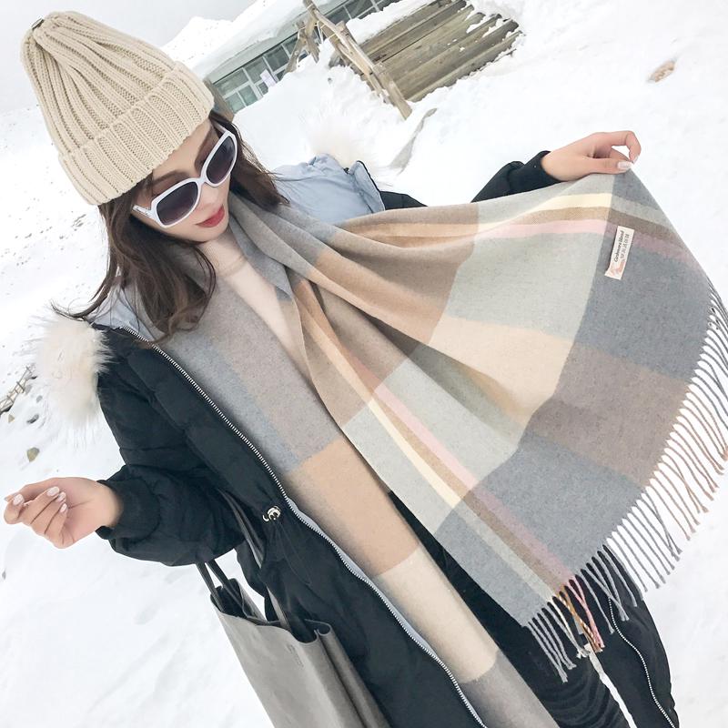 Luxury Plaid Winter Scarf Women Warm Foulard Scarves Fashion Casual Scarfs Cashmere Bufandas Hombre