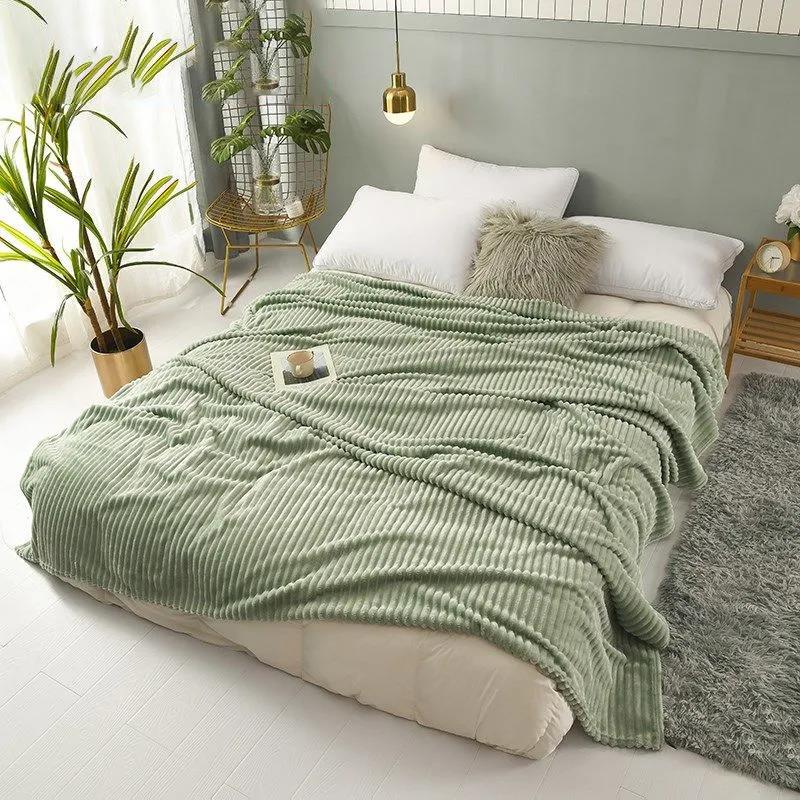 Winter Milk Fleece Blanket Bedroom Solid Color Flannel Blanket Quilt Nap Leisure Blanket Towel Blanket Single Double Blanket