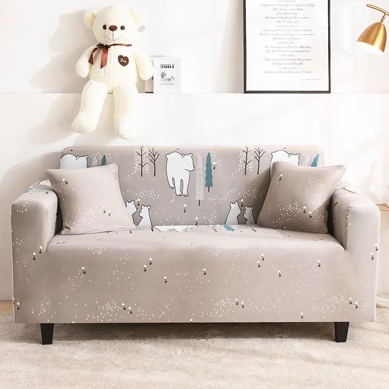 1-4 Seater Nordic Style Dust-proof Sofa Cover Elastic Cushion Cover Stretch Full Sofa Covering