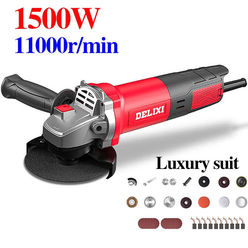 1500W Luxury Home Handheld Angle Grinder Set Electric Grinder Wired Polishing Machine Cutter 11000R