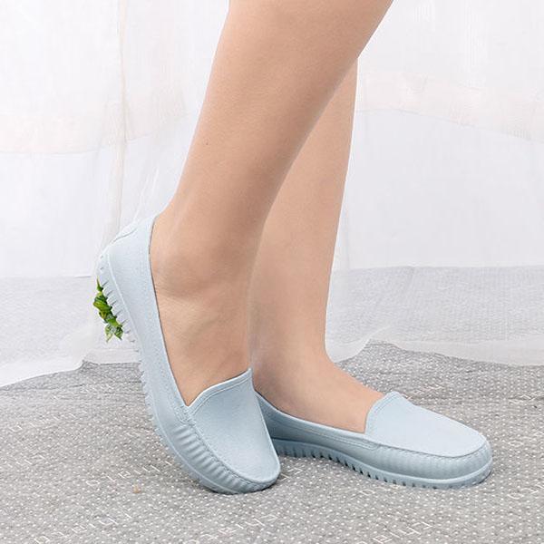 Women's Spring and Autumn Large Size Shoes Female Solid Color Soft Flat Heel Casual Single Shoes