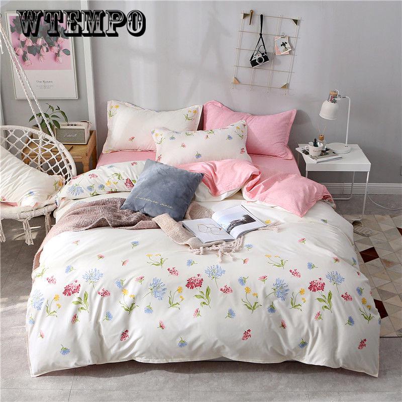 3/4 Pcs  Bedding Sets Girl Kid Teenage Linen Duvet Cover Pillowcase Bed Sheet King Queen Single Bedspread