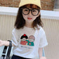 Summer Kids Cute Printing T Shirts Short Sleeve Tops Korean Style O-neck Loose T Shirts For Children Girls