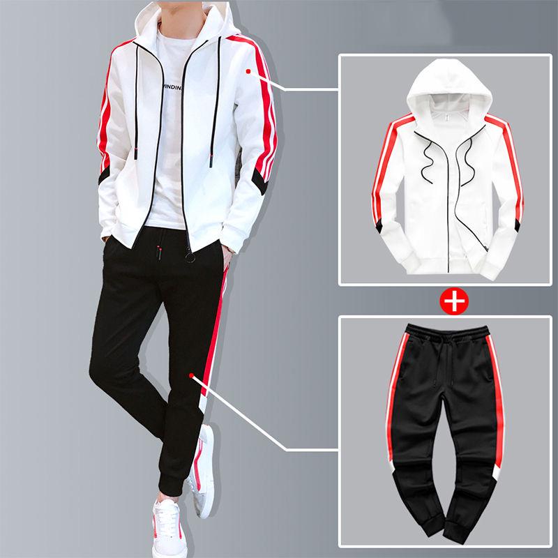 Set Large Size Hoodie Spring and Autumn Men's Clothing 2pcs Set Trend Long Sleeve Sweatshirt