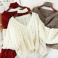 Sweater Design Knit Sweater Top Women's Autumn Winter New Short V-neck Halter Loose Knitted Sweater