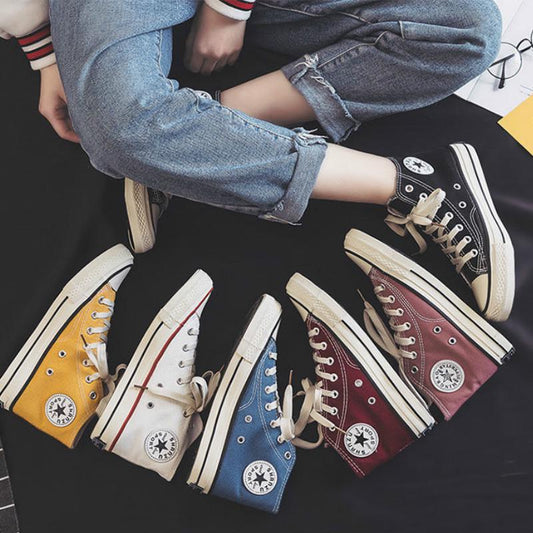 Street Shot Couple Canvas Shoes Wild Retro Canvas Shoes High-top Shoes Male Korean Students